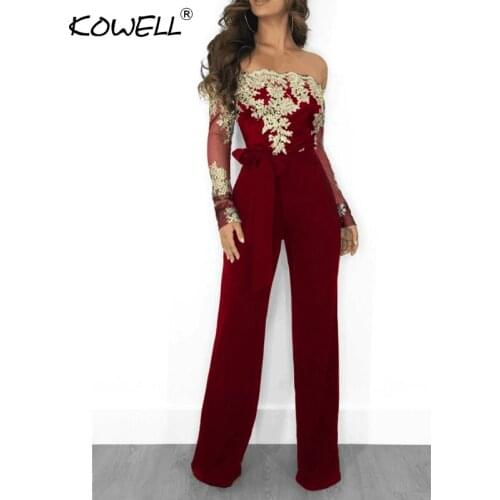 2019 New Style Fashionable Women Jumpsuit Long Sleeve Sexy Women Skinny Jumpsuits Rompers Off Shoulder Long Playsuits Overalls