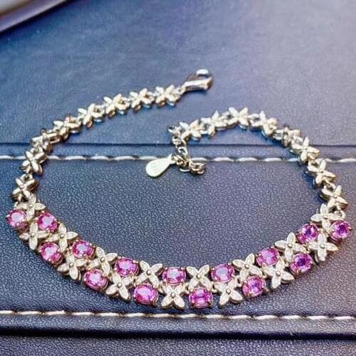 New Arrival Real Natural Sapphire Bracelet 925 sterling silver Fine jewelry Natural And Real Sapphire Bracelet