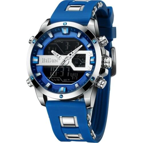 BIDEN Relogio Masculino Top Brand Men Military Sport Watches Mens LED Analog Digital Watch Male Army Stainless Quartz Clock 0216