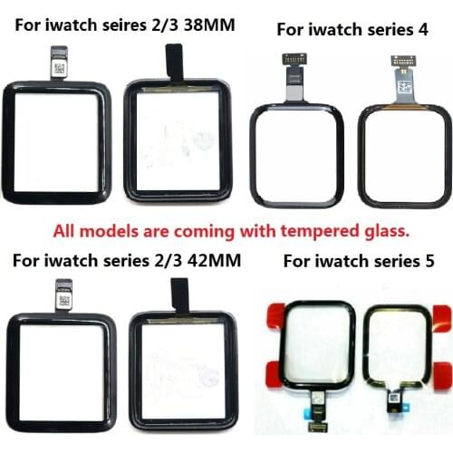 For Apple Watch Series 1 2 3 4 5 6 SE 38MM 42mm 40mm 44mm Touch Screen Digitizer Glass Replacement + Tools Set+ Tempered Glass