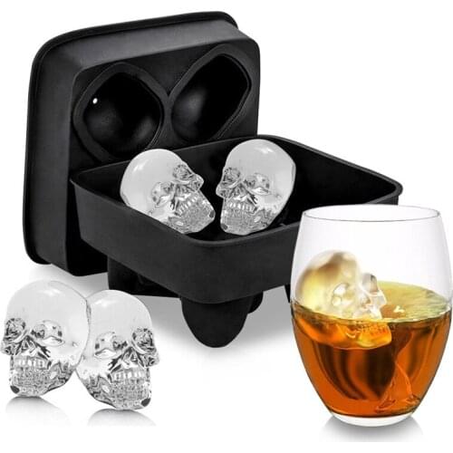 Ice Model Box Skeleton Shape Whisky and Ice cube Mold of silica gel Skull DIY Ice Nut ice Maker Popsicle mold