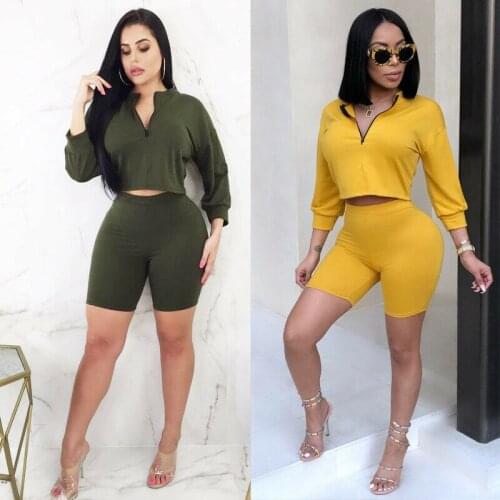 Hirigin 2PCS/Set Women Solid Sports Suit Crop Top Pants Outfit Workout Clothes Tracksuit