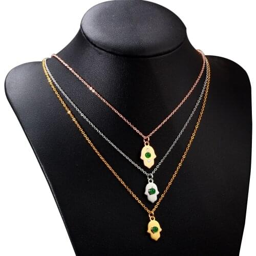 Cold wind personality creative palm inlaid green jade necklace pendant jewelry