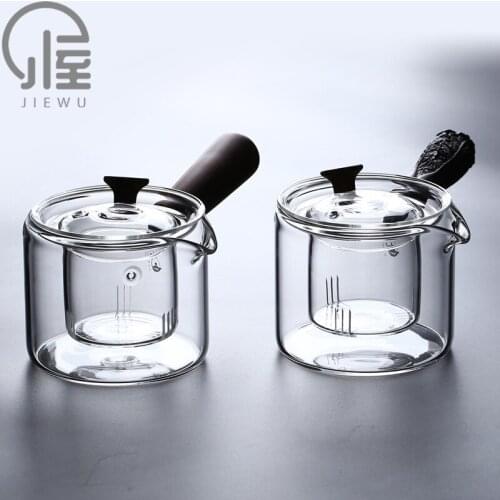 JIEWU Handmade Glass Side Handle Teapot Japanese High Temperature Resistant Glass Pot 2021 New Office Home Tea Set Accessories