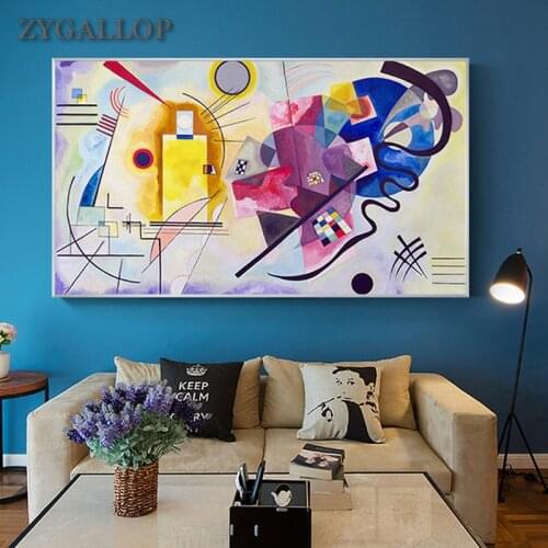 Kandinsky Yellow-Red-Blue Abstract Canvas Painting Famous Paintings Artwork HD Print Posters Decorative Pictures For Living Room