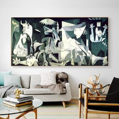 Picasso Guernica Art Canvas Print Painting Famous Abstract Wall Picture Artwork Reproductions Living Room Home Decoration Poster