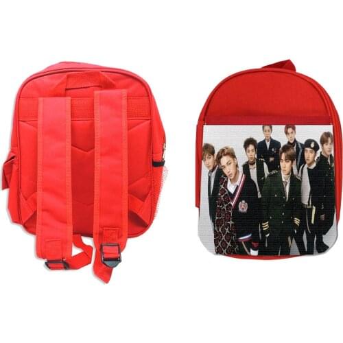 MERCHANDMANIA PACK red backpack and case EXO LOVE SHOT guys elegant school material kids personalized offer