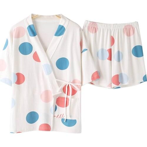 Summer Pyjamas 100%Cotton Women Pajamas Set Short Sleeve Turn-down Collar Cardigan Casual Soft Big Size M-XXL Ladies Sleepwear