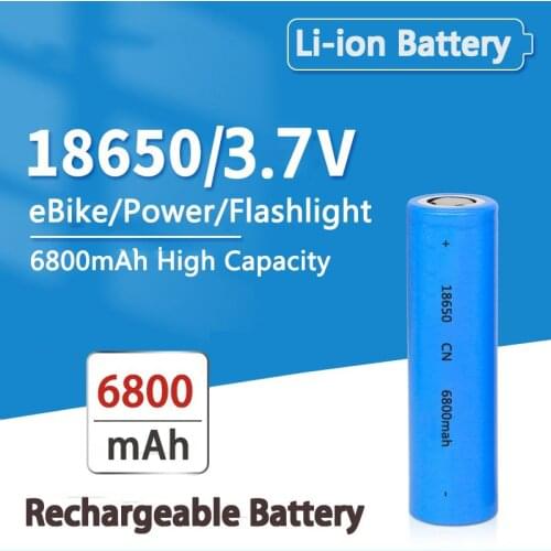3.7V Basics 18650 Lithium Battery High-Capacity 6800mAh AAA Rechargeable Batteries Pre-Charged Lifepo4 Battery Flashlight