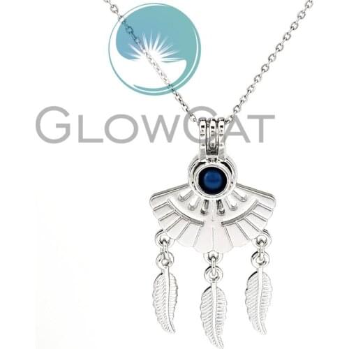 Metal Sector Shaped Bohemia Pendant Charms Pearl Cage Locket Making Aromatherapy Perfume Diffuser Necklaces Jewelry Wholesale