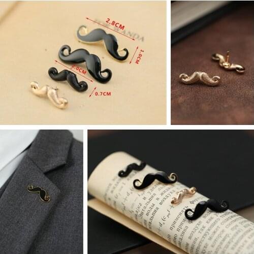 I-Remiel Fashion Moustache Black Beard Metal Brooch Pin for Mens Shirt Suit Childrens Lapel Cute Pins and Brooch Accessories