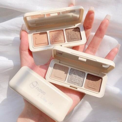 Milky Tea Shiny Eyeshadow Palette Matte Shimmer Glitter Face Contour Highlight Waterproof Long Lasting Pigmented Soft Eye Makeup