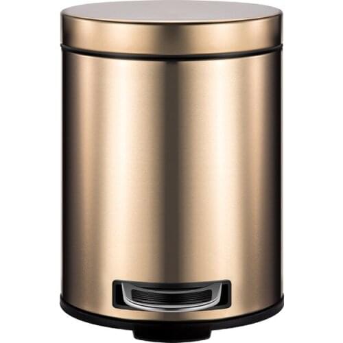 Garbage Can 5L Trash Can Home Pedal Kitchen Round Trash Can Garbage Cans Small Trash Can Kitchen Trash Bin Stainless Steel