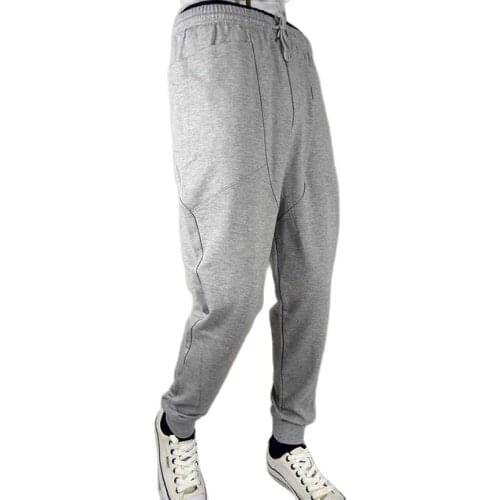 Fashion Hip Hip Joggers Men Sweatpants Low Crotch Harem Pants Slim Leg Training Trousers Male Clothing