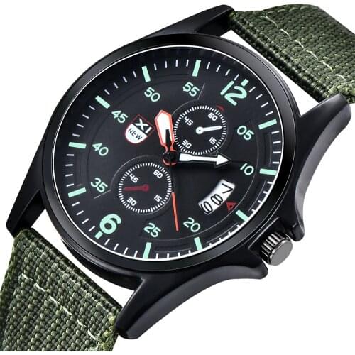 Mens Military Brand Watches Male Fashion Nylon Band Sports Date Quartz Wristwatches Erkek Barato Vintage Saat Relogio Masculino