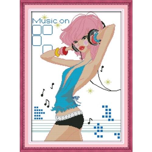 V cross stitch kit people 18ct 14ct 11ct count print canvas stitches embroidery DIY handmade needlework