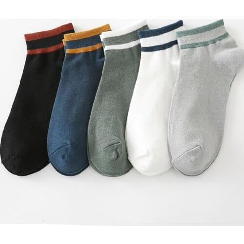 10 Pairs/Lot High Quality Mens Socks Breathable Sweat Absorbing Cotton Short Socks Fashion Striped Male Casual Socks Calcetines