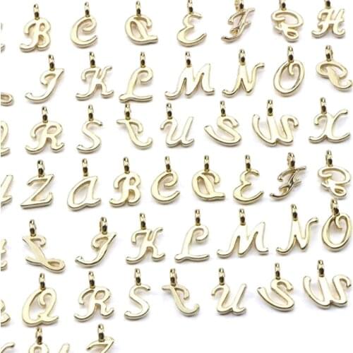 26pcs/Set A-Z Letters Pendant DIY Jewelry Accessories Zinc Alloy Alphabet Charms For Necklace Keyring Bracelet Making Gold Color