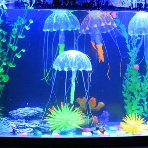 Colorful Artificial Glowing Effect Jellyfish Fish Tank Aquarium Decor Mini Submarine Ornament Decoration Aquatic Pet Supplies
