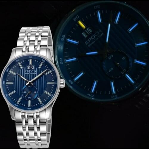 EPOCH Men Luxury Watch Mens Tritium Watches T25 Luminous Business Quartz Wristwatch 100M Waterproof Sapphire Crystal