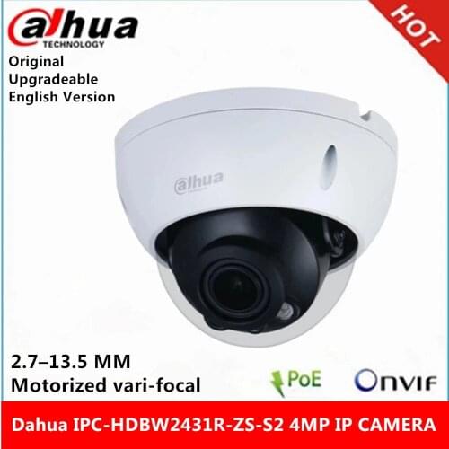 Dahua International Version IPC-HDBW2431R-ZS-S2 4MP IP Camera POE IR40M 2.7 mm–13.5 mm Motorized vari-focal Lens dome Camera