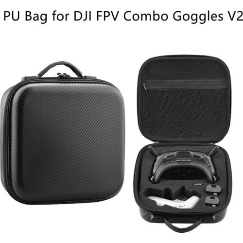 For FPV Combo Goggles V2 Storage Bag Portable Carrying Case PU Bag Handbag for DJI FPV Motion Controller Drone RC Accessories