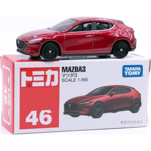 Takara Tomy Tomica No. 46 Mazda 3 Diecast Car Model Toys for Children Scale 1 : 66 Soul Red Mazda3 046