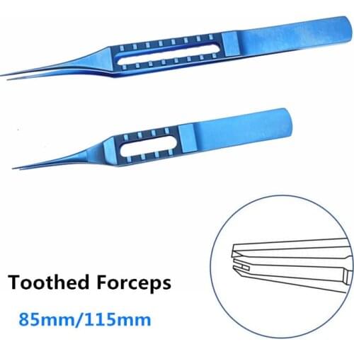 Titanium Straight Toothed Forcep 85mm ophthalmic eye surgical instrument