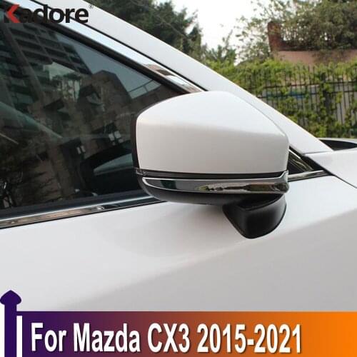 For Mazda CX3 CX-3 2015 2016 2017 2018-2020 Chrome Car Side Door Rearview Mirror Cover Trim Molding Strip Exterior Accessories
