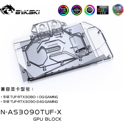 Bykski PC water cooling Radiator GPU cooler video Graphics Card Water Block for ASUS TUF RTX3090 RTX 3080 gaming N-AS3070STRIX-X