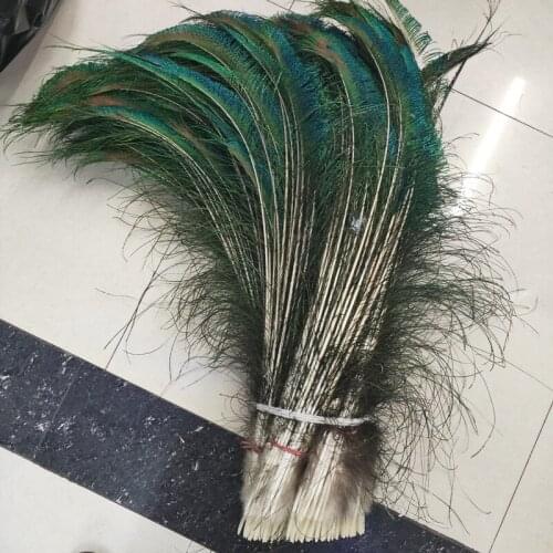 High Quality 200pcs/lot Natural Peacock Feathers 50-60 Cm / 20-24 Inch Carnival Jewelry Wedding Craft Accessories DIY Plume