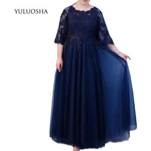 YULUOSHA Party Dress Plus Size Mothers Dresses for Wedding Lace Draped Mother of The Brides Dresses Vestidos Madre De La Novia