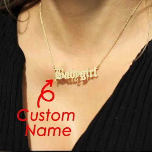 Visunion Customized Name Necklace 316L Stainless Steel Fashion Simple Style for Women Best Friend Lover Necklace Jewelry Gift