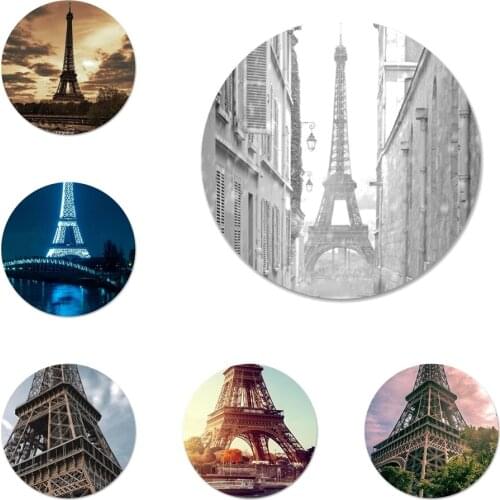 Tower Paris France Icons Pins Badge Decoration Brooches Metal Badges For Clothes Backpack Decoration 58mm
