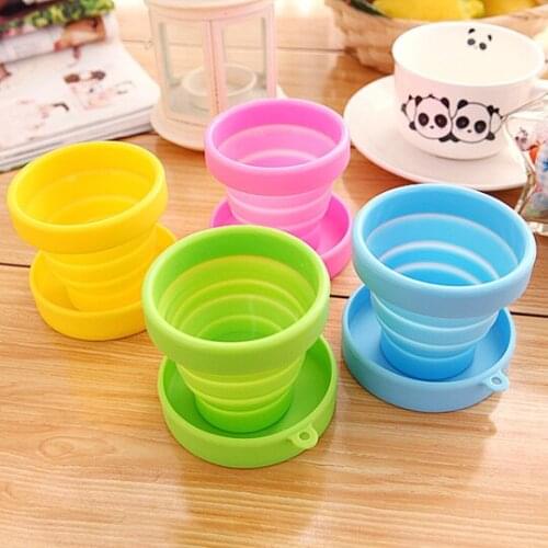 1 Pieces Lytwtws Hot Sale Silicone Novelty Cute Fold Travel Water Drinking Cup Creativity Gift with Lid