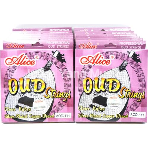12 Sets of Alice AOD-111 OUD Strings Clear Nylon Silver-Plated Copper Wound 11-String Free Shipping Wholesales