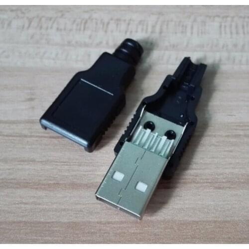 1000sets 3 in 1 USB 2.0 Plug USB Male Conector Black 2.0 USB Male Jack