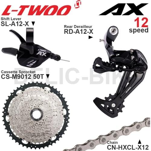 LTWOO AX12 12speed MTB Groupset include Right Shifter Rear Derailleur and SUGEK Cassette Sprocket 50T 52T and YBN Chain Origin
