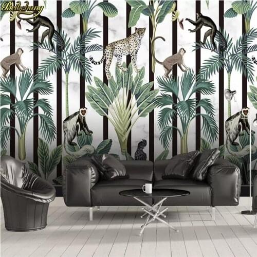 Beibehang Custom Tropical rainforest animal Mural Wallpaper Modern Living Room Bedroom Background 3D Mural wall paper Home Decor