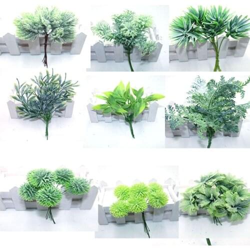 6 pièces artificielle fausse fleur faux herbe mariage décoration de noël couronne à la main décoration accessoires faux plantes