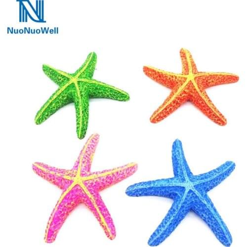 Aquarium Fish Tank 8.5cm Resin Decoration Marine Creature Simulated Starfish Underwater Decoration Ornament 4 color for Choose