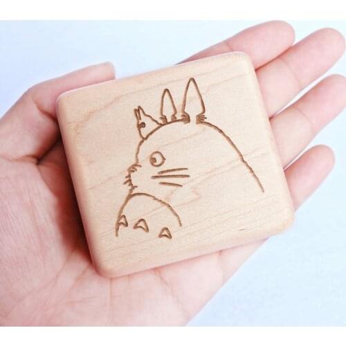 Sinzyo Handmade Wooden Tonari No Totoro Music Box Wood Carved Mechanism Musical Box Gift For Christmas Valentines day, Birthday