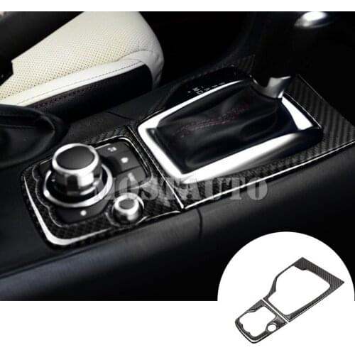 For Mazda 3 Mazda3 Carbon Fiber Console Gear Box Trim Cover 2014-2019 2pcs Car Accessories Interior