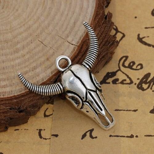 DoreenBeads Zinc Based Alloy Boho Chic Charms Sheep Cow Silver Color, 10 PCs