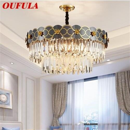 OUFULA Crystal Pendant Light Postmodern Creative Chandelier LED Lamp For Home Dining Living Room Decoration