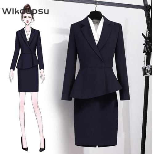Suit Women Blazer Set Office Elegant Formal Work Business Ladies 2 Piece Set Suit Skirt Pencil Pants Blouse Shirt Top Plus Size
