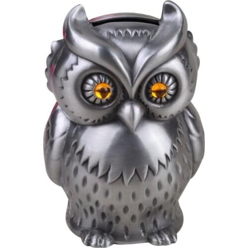 Creative animal owl metal money box coin bankpiggy bank coin for money safe cash box CXG022