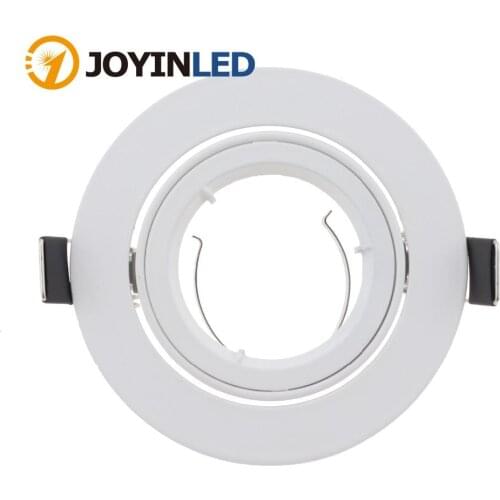 Round White LED Recessed Ceiling Light Adjustable Frame For GU10 MR16 Bulb Fixture Housing