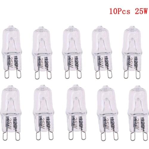 Bulbs 120V Voltage 25/40/60 Watt Wattage Pack of 10 Lamp Base G9 Bi-Pin JCD Type Halogen Light