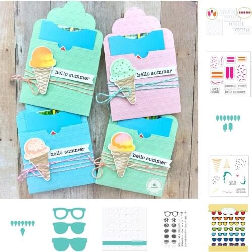 Summer Popsicle Ice Cream Stamps And Dies New Arrival 2021 Scrapbook Diary Decoration Stencil Embossing Template DIY Greeting